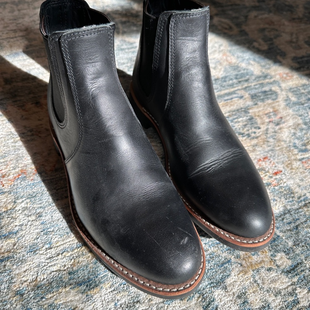 Red Wing Shoes Black Leather Chelsea Boots 8